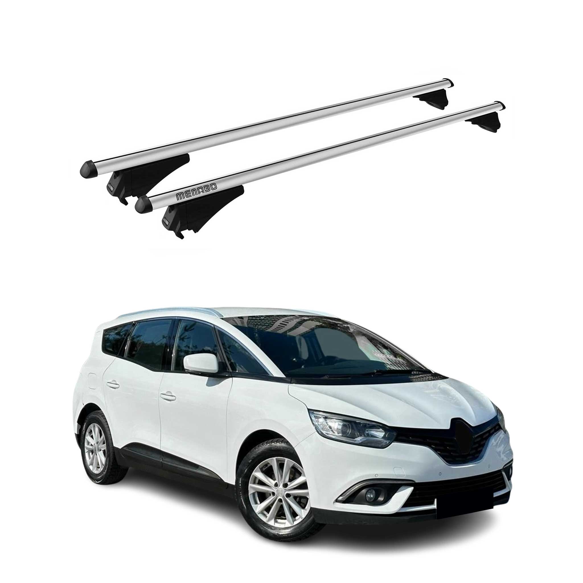 Tiger Barres de toit transversales pour Renault Grand Scenic mk4 2017-22 Gris 2x