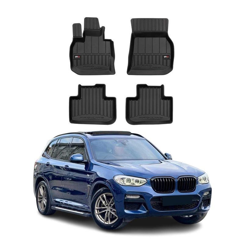OMAC Tapis de sol caoutchouc pour BMW X3 G01 2017-2024 Noir Premium