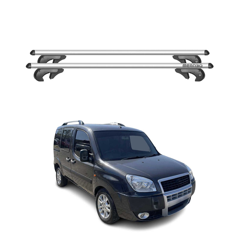 Barres de toit transversales pour Fiat Doblo 2000-2010 90kg Alu Gris 2x