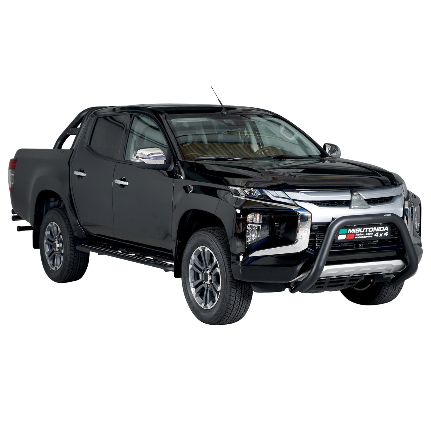 Pare-buffle Avant pour Mitsubishi L200 2019-2023 76 mm en Acier Noir