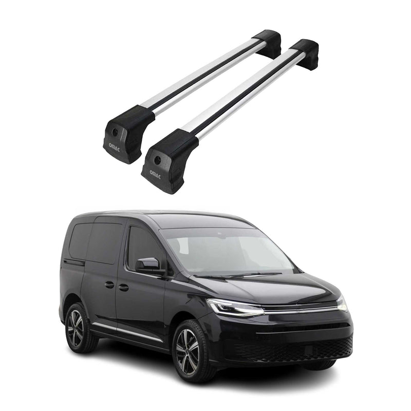 Barres de toit transversales pour VW Caddy 2021-2025 Aluminium Gris