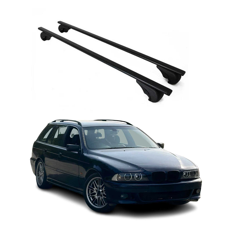 Barres de toit transversales pour BMW Série 5 E39 Break 1997-2004 Fer Noir