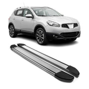 Marchepieds Latéraux pour Nissan Qashqai J10 2006-2014 Alu 2x Noir