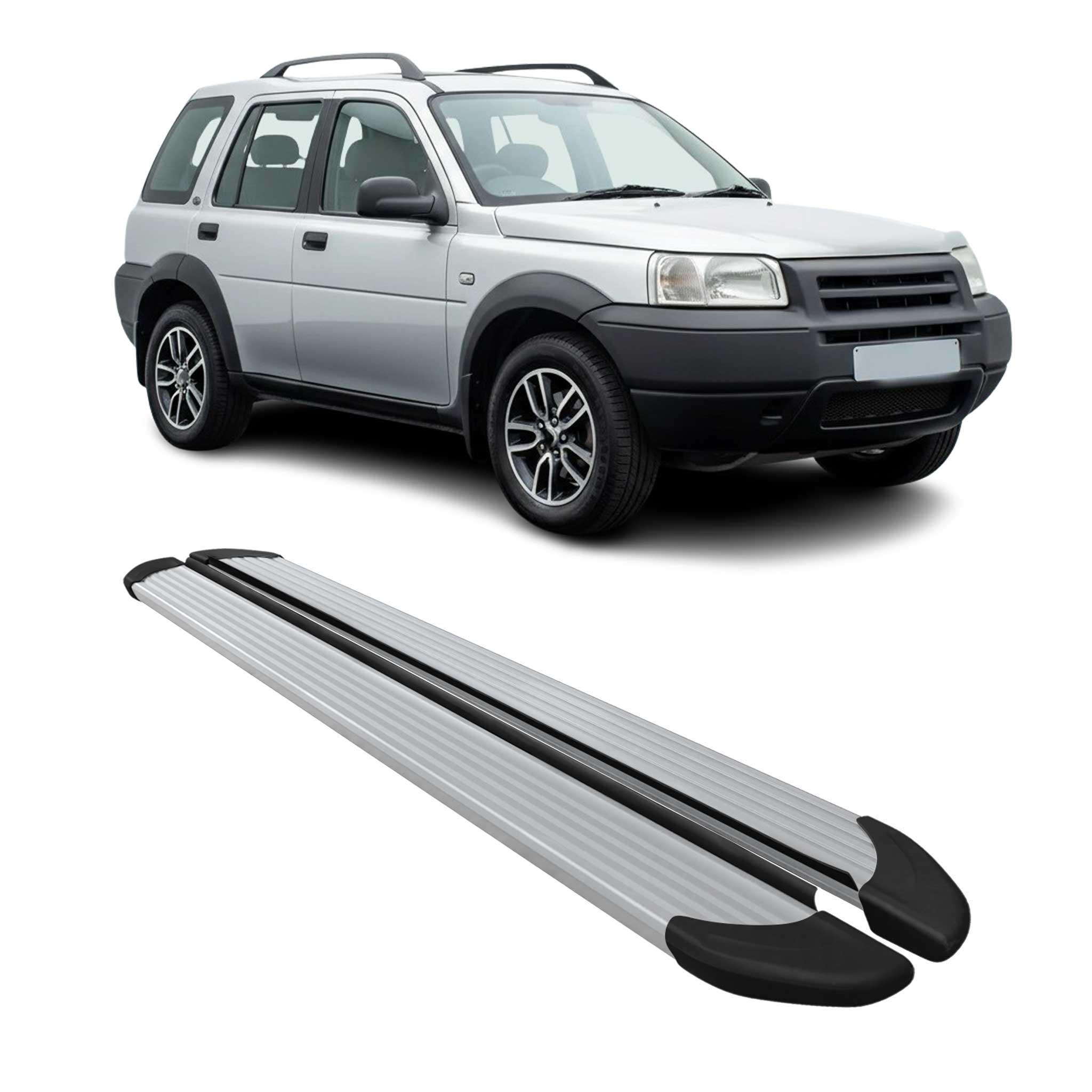 Marchepieds Latéraux pour Land Rover Freelander 1997-2006 Aluminium Argent 2Pcs