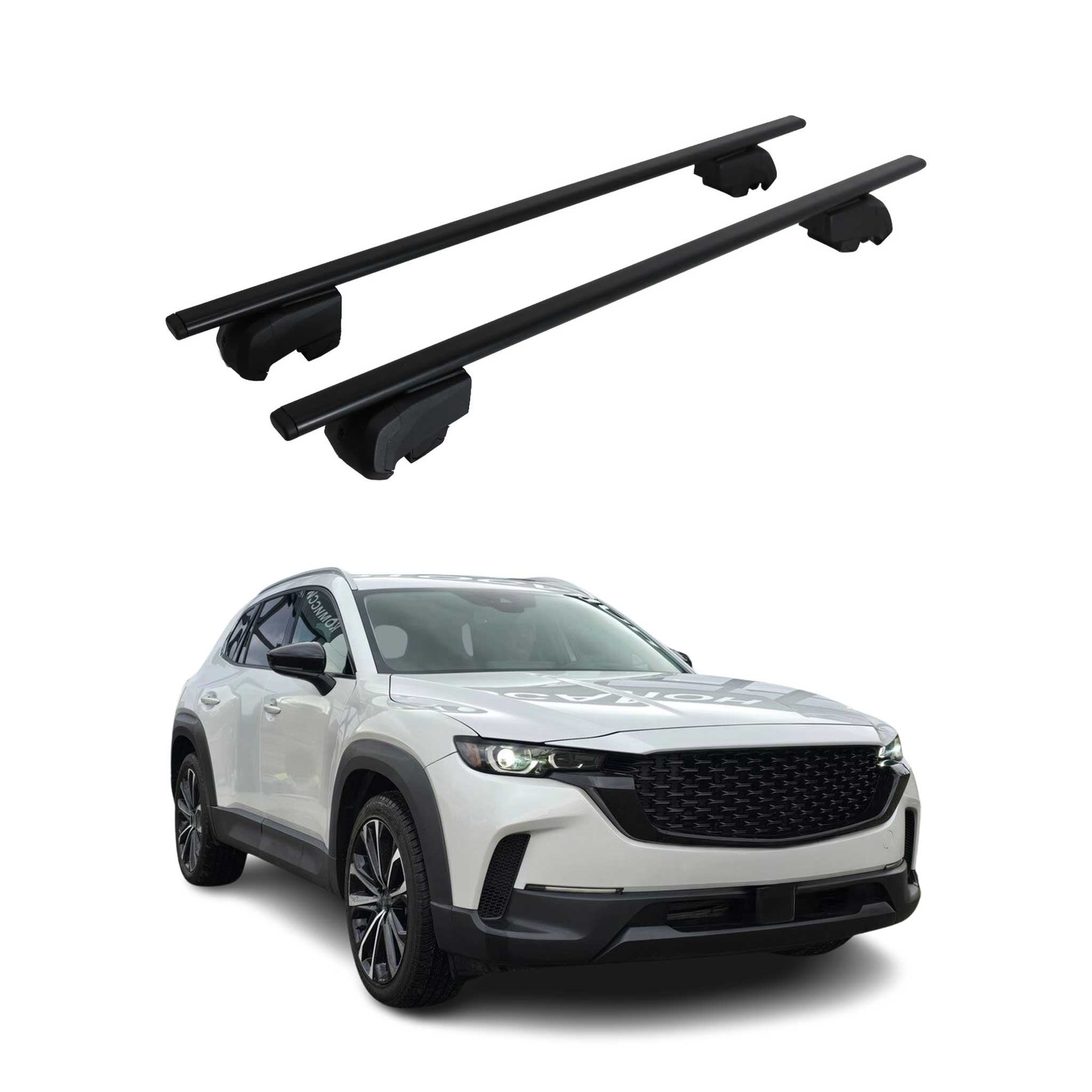 Barres de toit Transversales pour Mazda CX-50 2023-2026 Fer Noir ABE