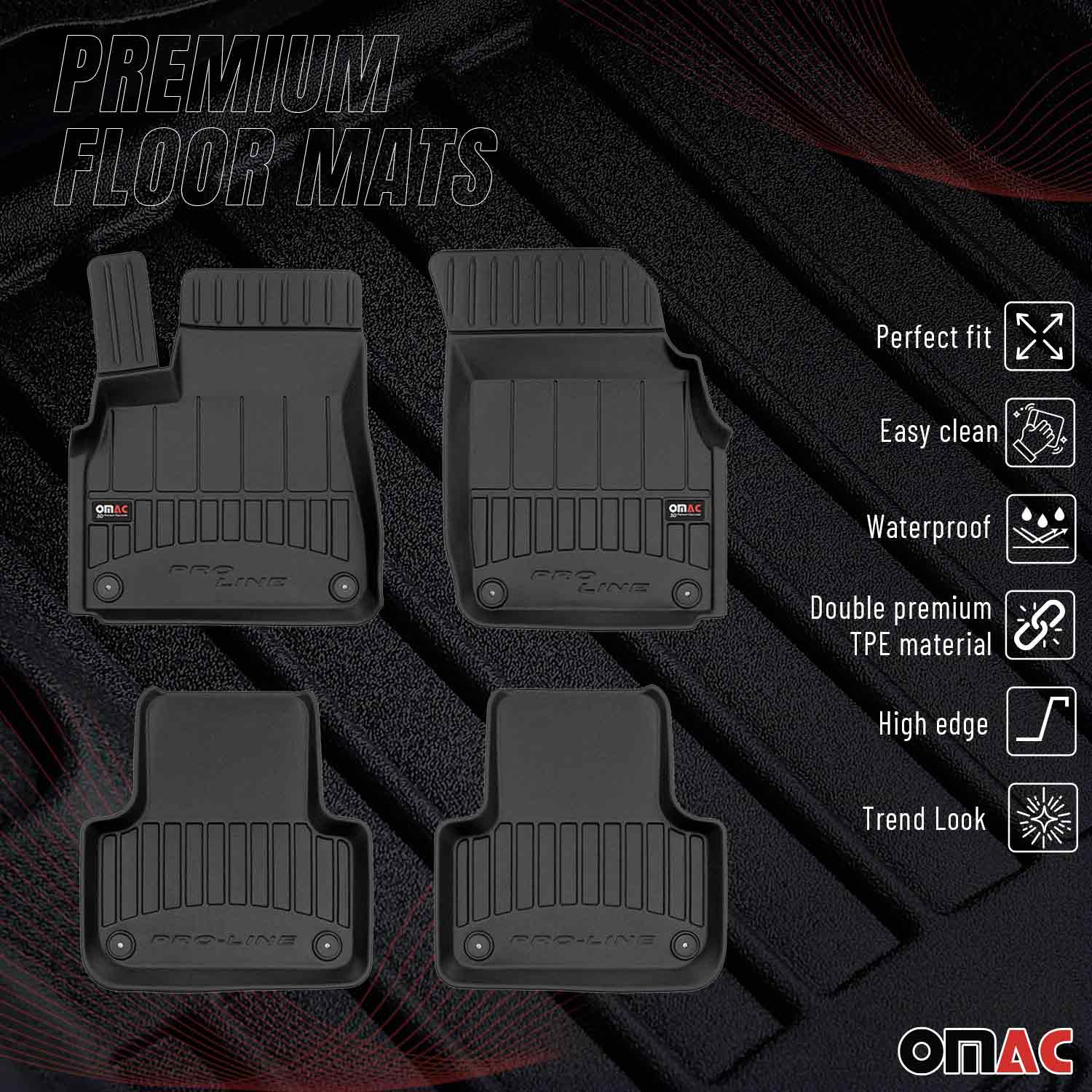 OMAC Tapis de sol caoutchouc pour Audi Q7 Q8 2015-2026 Premium
