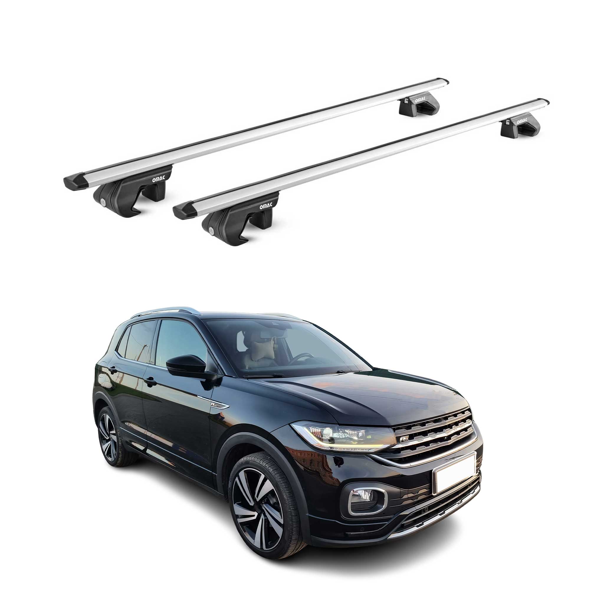 Barres de toit transversales pour VW T-Cross 2019-2026 Alu Argenté 2Pcs ABE