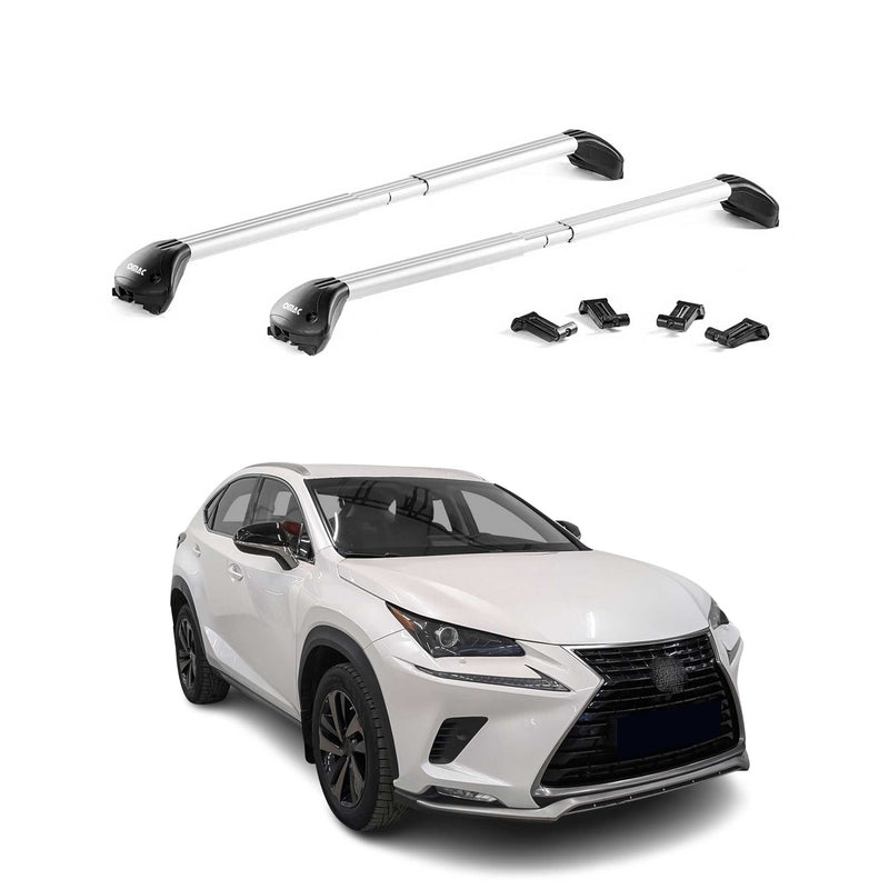 Barres de toit transversales pour Lexus NX Z1 2015-2021 Alu Argenté 2Pcs ABE