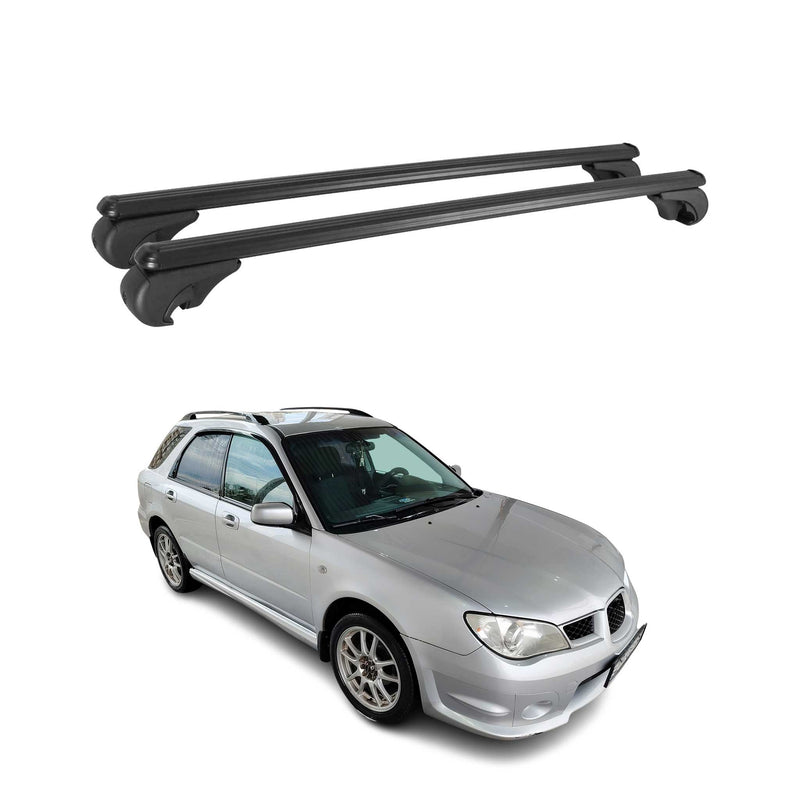 Barres de toit Transversales pour Subaru Impreza Break 2005-2010 Aluminium Noir