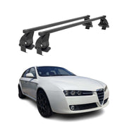 Barres de toit transversales Menabo pour Alfa Romeo 159 Sportwagon 2005-12 Noir