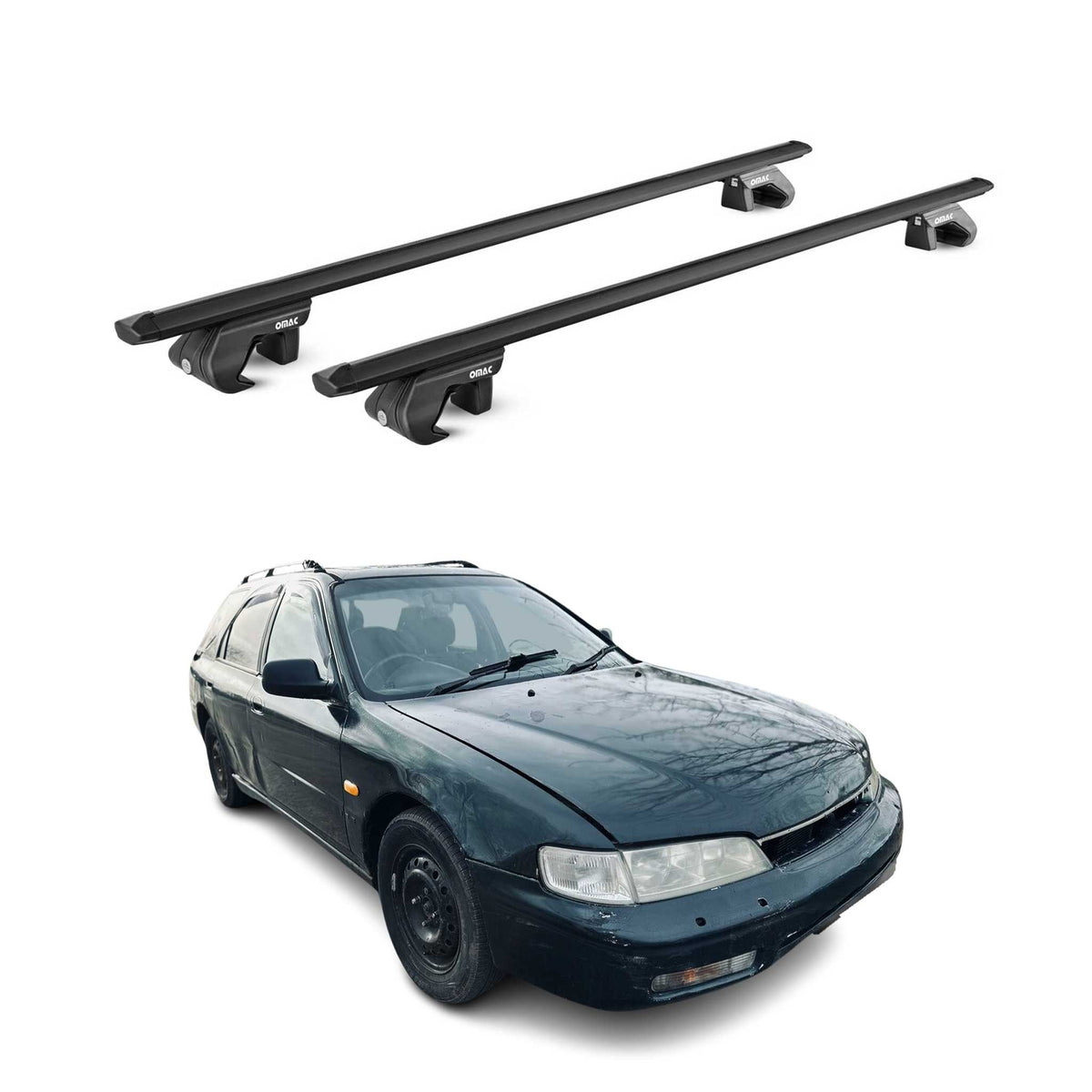 Barres de toit transversales pour Honda Accord Break CE 1994-97 Alu Noir 2x ABE