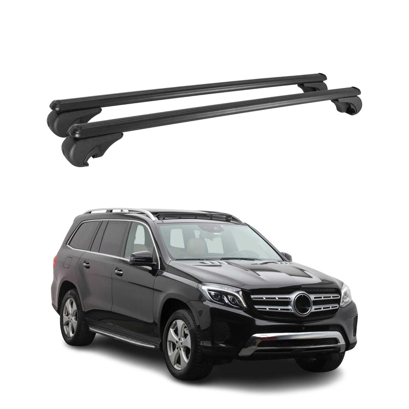 Barres de toit Transversales pour Mercedes GLS X166 2016-2021 Aluminium Noir