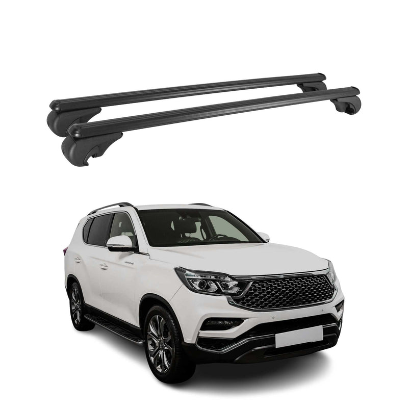 Barres de toit Transversales pour Ssangyong Rexton Y400 2017-2021 Alu Argent