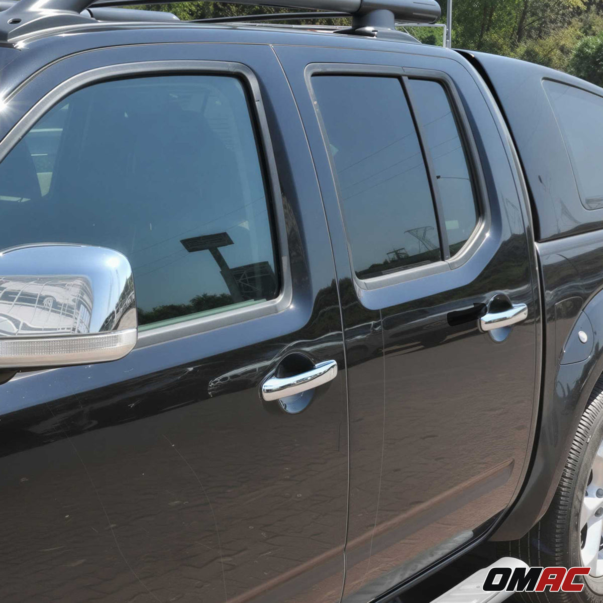 Couverture de poignée de porte pour Nissan Navara 2005-2015 2Portes Acier chromé