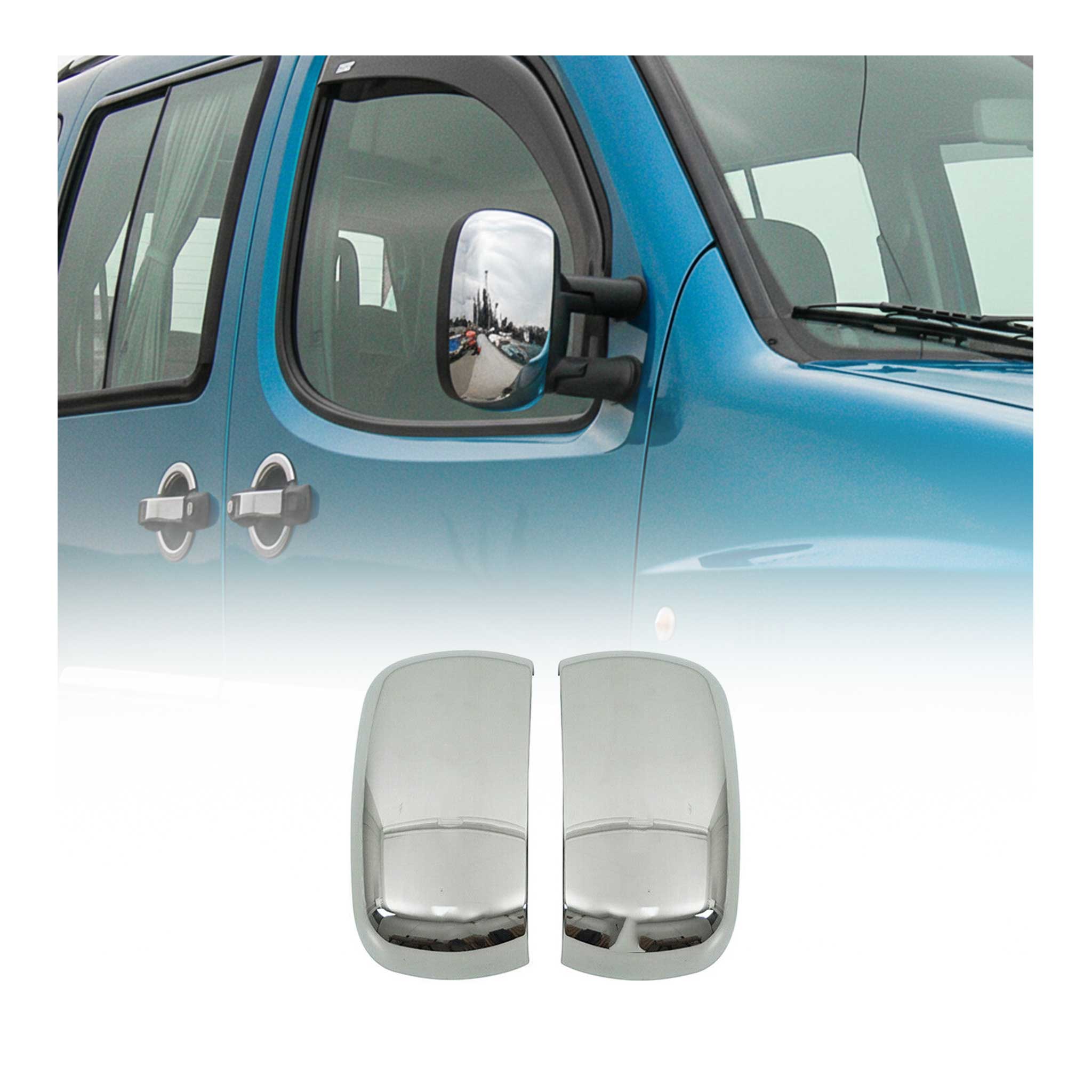 Coques de Rétroviseurs pour Fiat Doblò 2000-2010 en ABS Argent