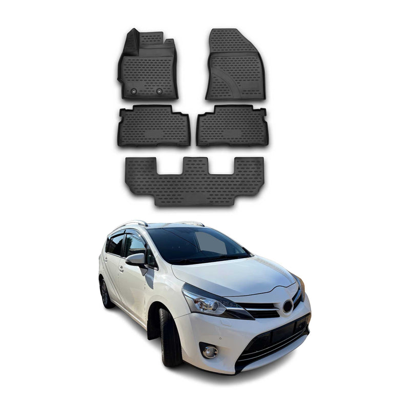 OMAC Tapis de sol pour Toyota Verso 2013-2018 sur mesure en caoutchouc Noir