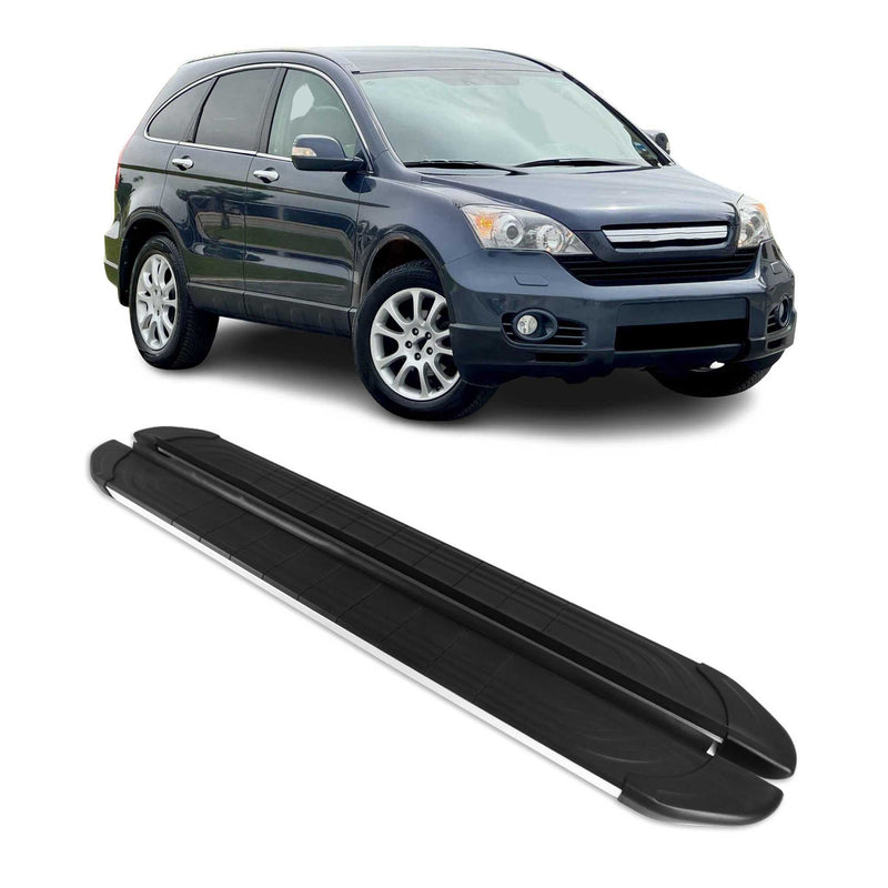 Marchepieds Latéraux pédale pour Honda CR-V 2007-2012 Aluminium Gris Noir 2Pcs