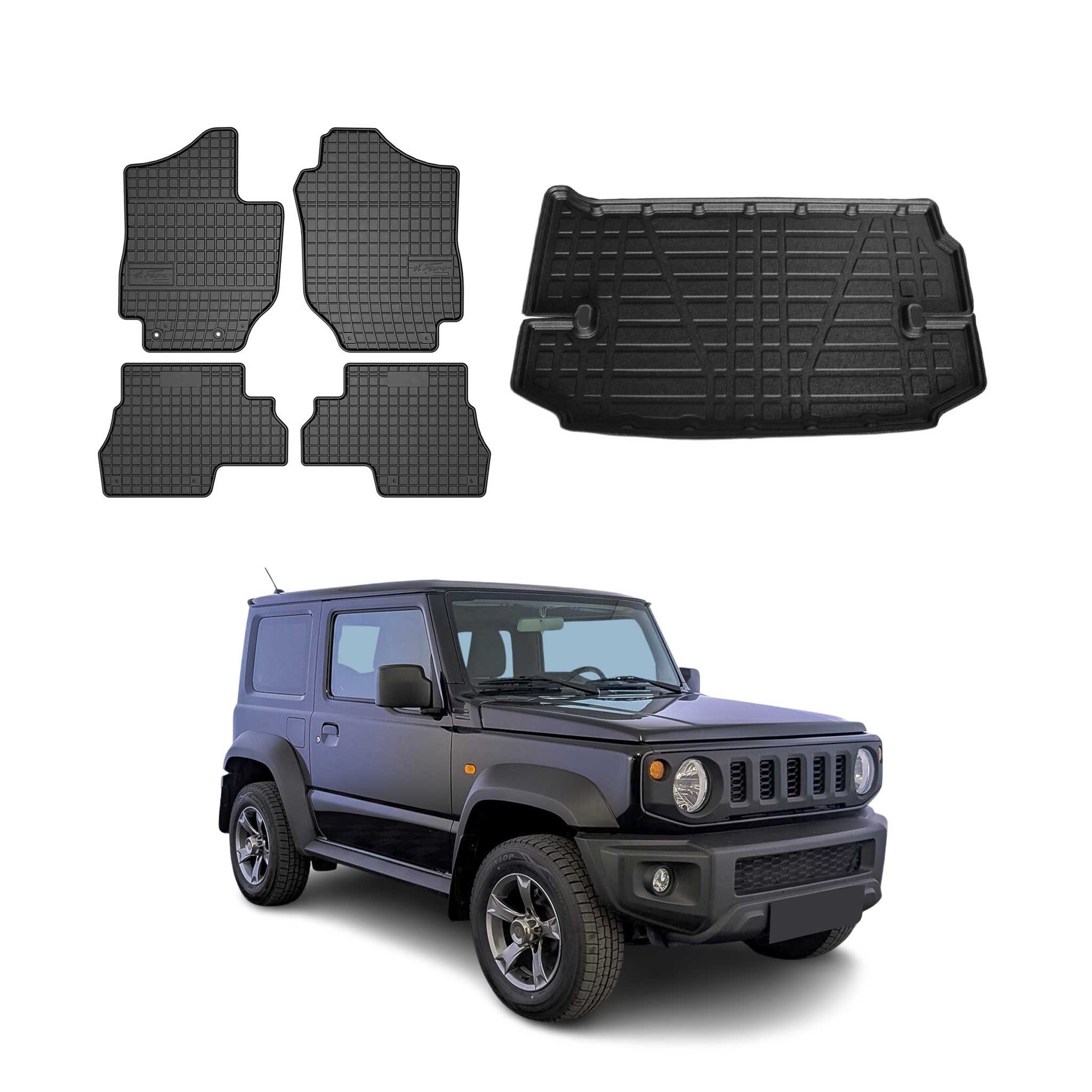 Kit Tapis de sol et coffre pour Suzuki Jimny 2018-2026 TPE Noir