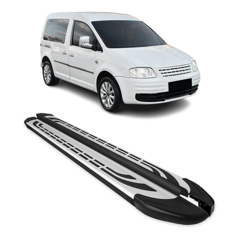 Marchepieds Latéraux pédale pour VW Caddy 2003-2020 L1 Aluminium Gris Noir 2x