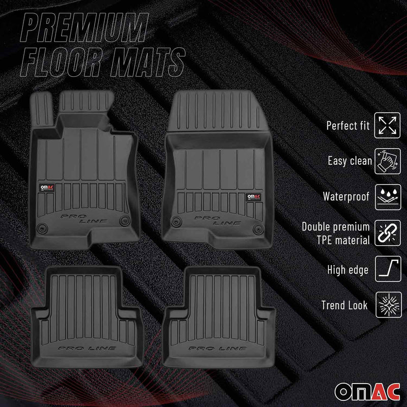 OMAC Tapis de sol en caoutchouc pour Honda Accord VIII 2008-2015 Noir Premium