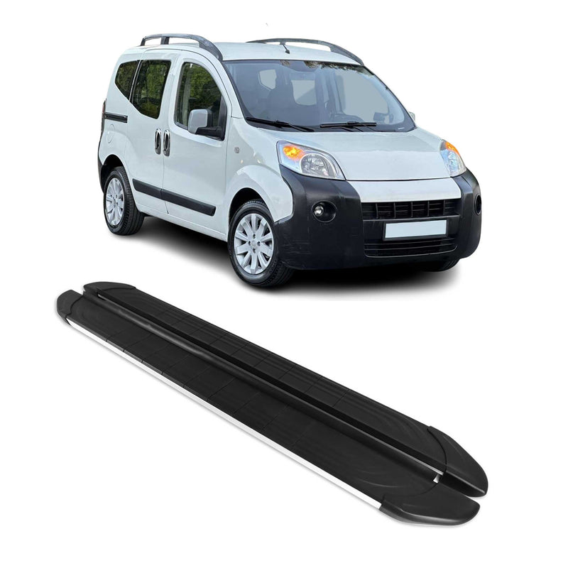 Marchepieds Latéraux pour Citroen Nemo 2008-2021 Aluminium Gris Noir 2Pcs