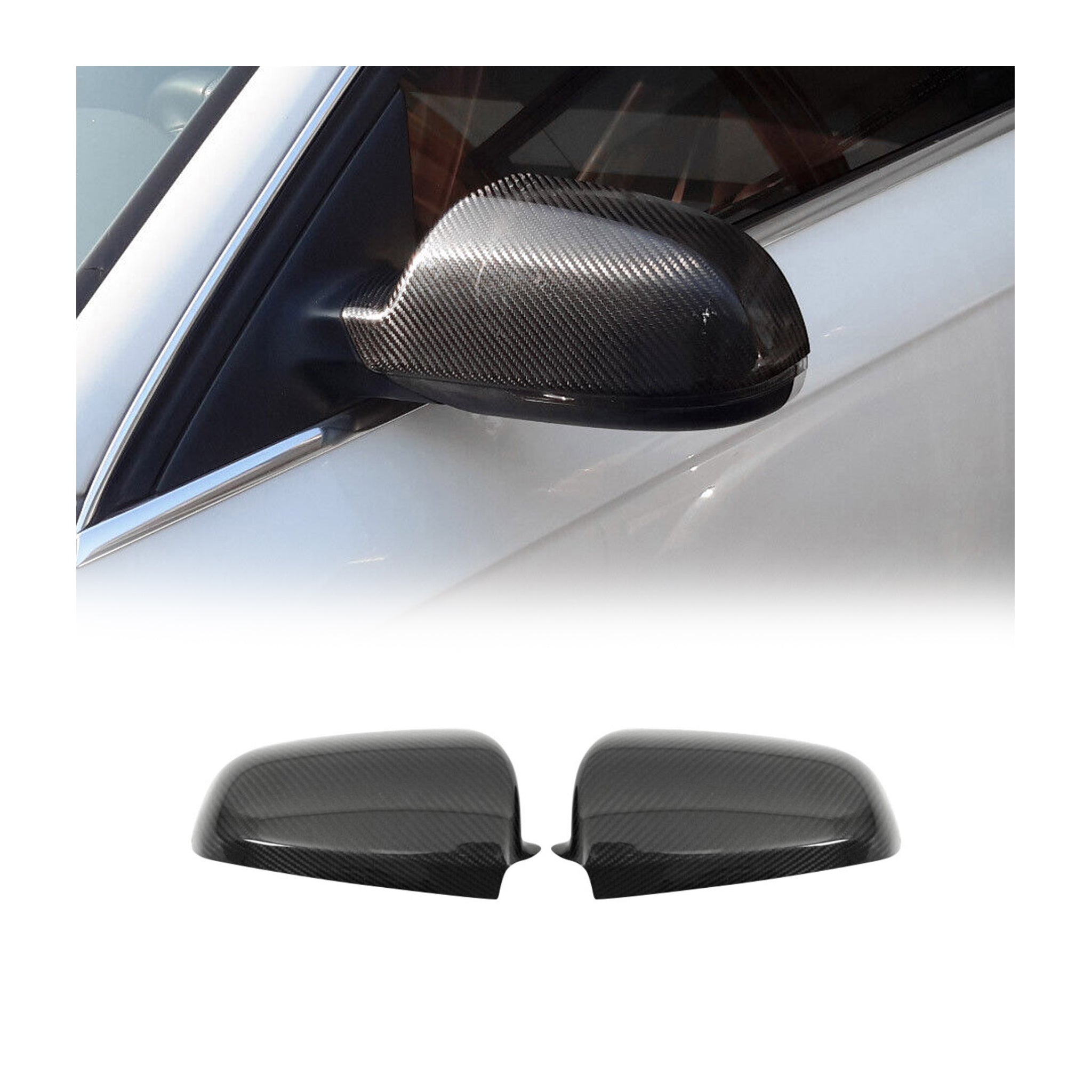 Coques de rétroviseurs pour Audi A4 S4 B6 / A4 S4 B7 2000-2009 en carbone noir