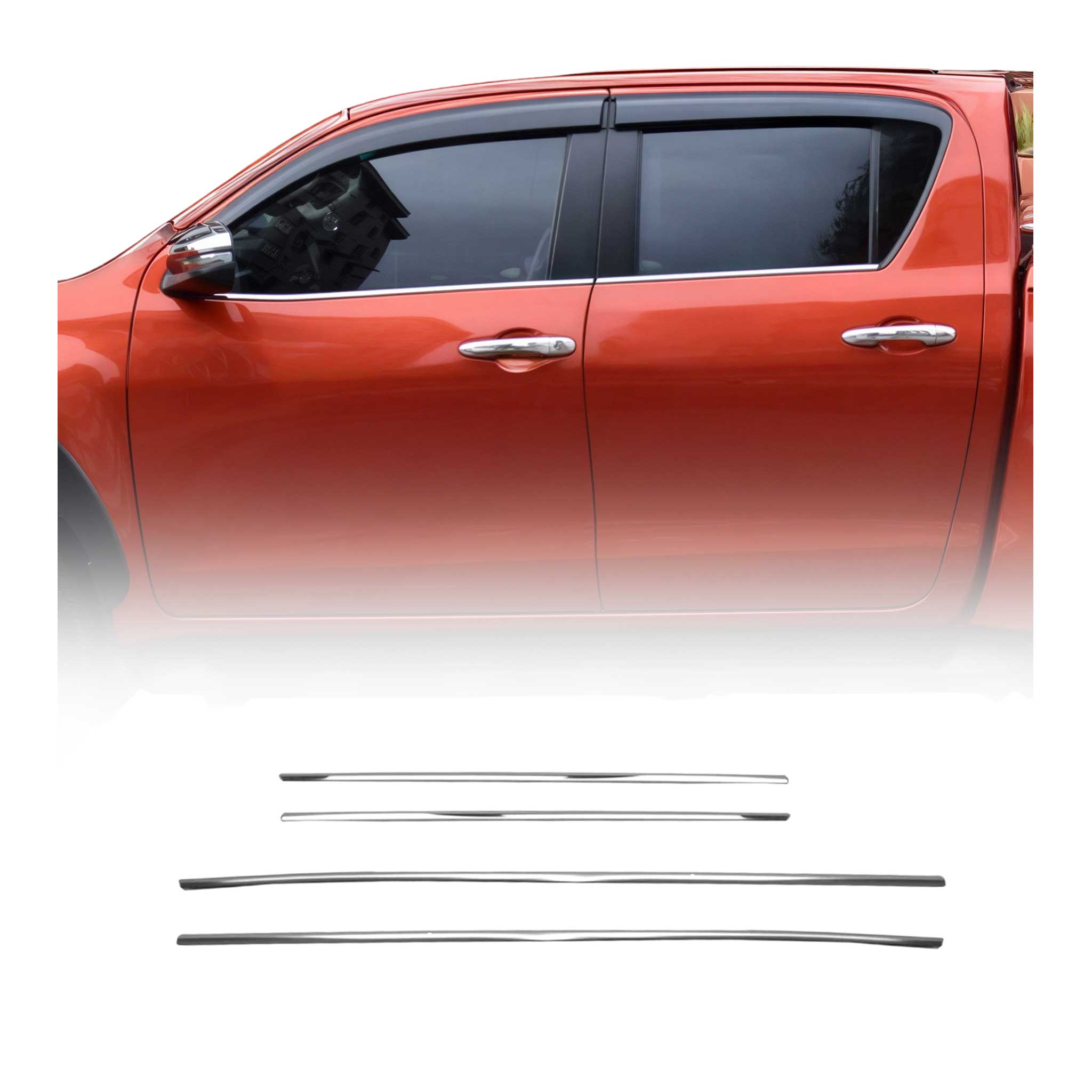 Garniture de Fenêtre pour Toyota Hilux 2015-2026 Acier Inox 4Pcs