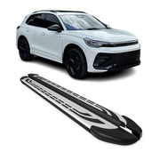 Marchepieds latéraux pédale pour VW Tiguan mk3 2024-2026 Aluminium Gris Noir