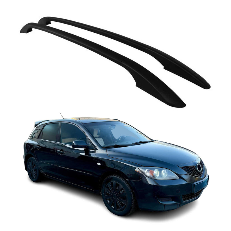 Barres de toit longitudinales pour Mazda 3 2013-2018 en Alu noir
