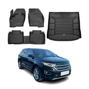 Kit Tapis de Sol et Coffre pour Ford Edge 2014-2022 TPE Noir