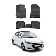 Tapis de sol pour Hyundai I20 2014-2020 Noir 3D en Caoutchouc TPE 4Pcs