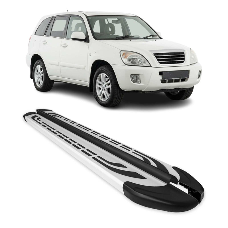 Marchepieds Latéraux pédale pour Chery Tiggo 2005-2014 Aluminium Gris 2Pcs