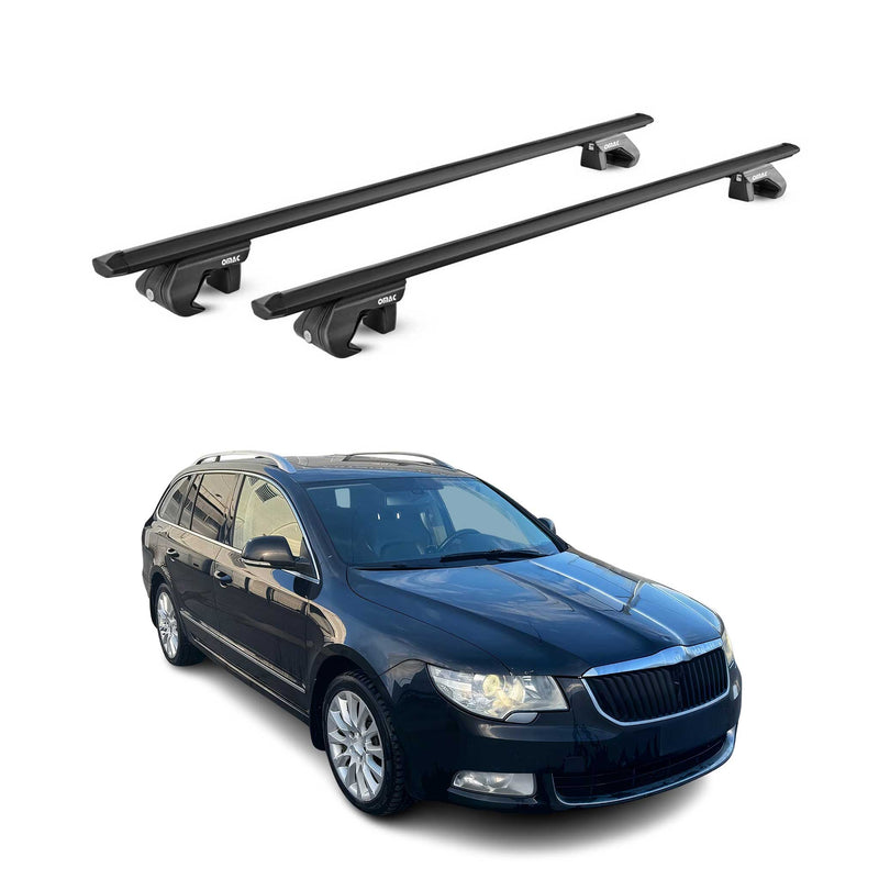 Barres de toit transversales pour Skoda Superb Break 3T 3V 2010-2025 Noir ABE