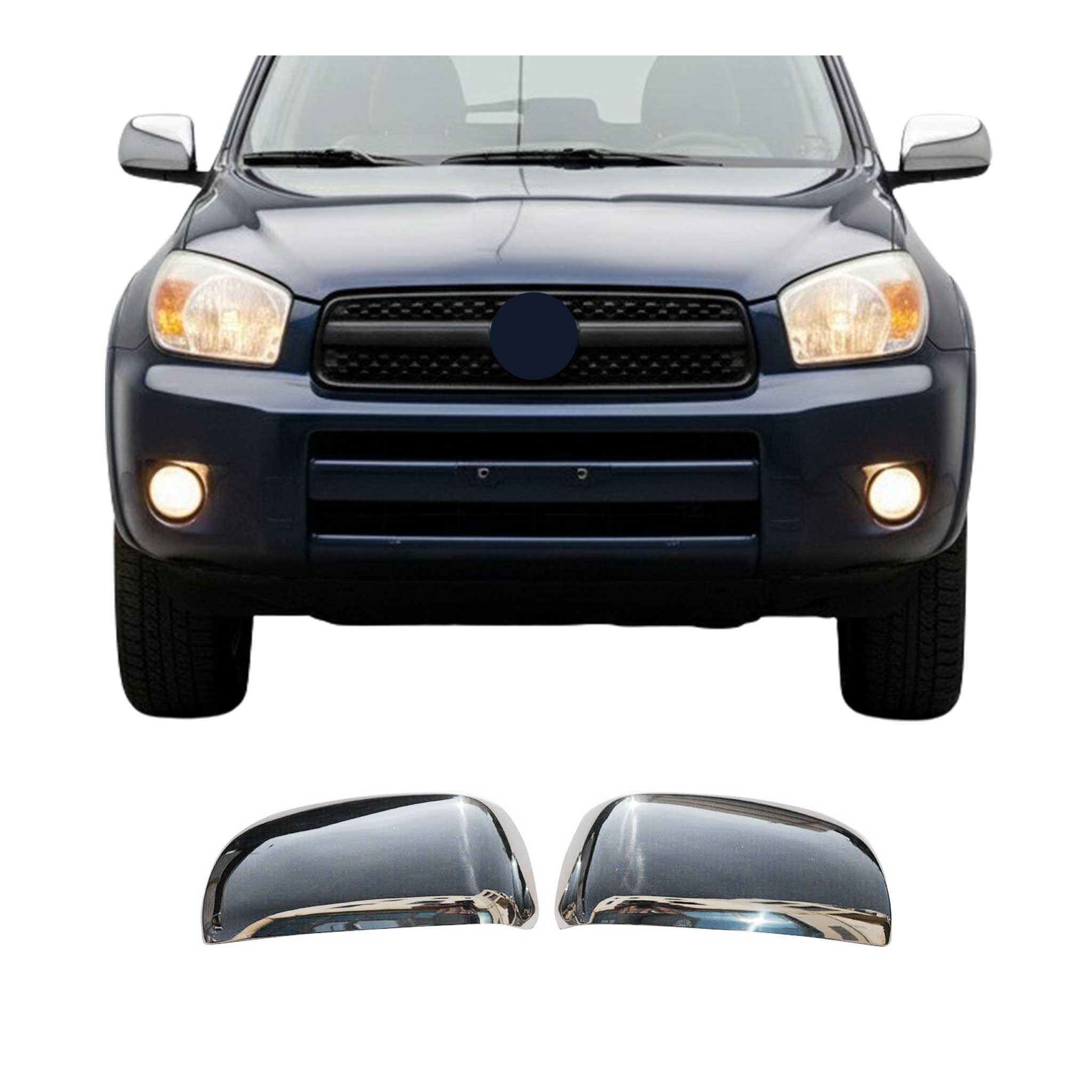 Coques de Rétroviseurs pour Toyota RAV4 2006-2013 en Acier Chromé Argent