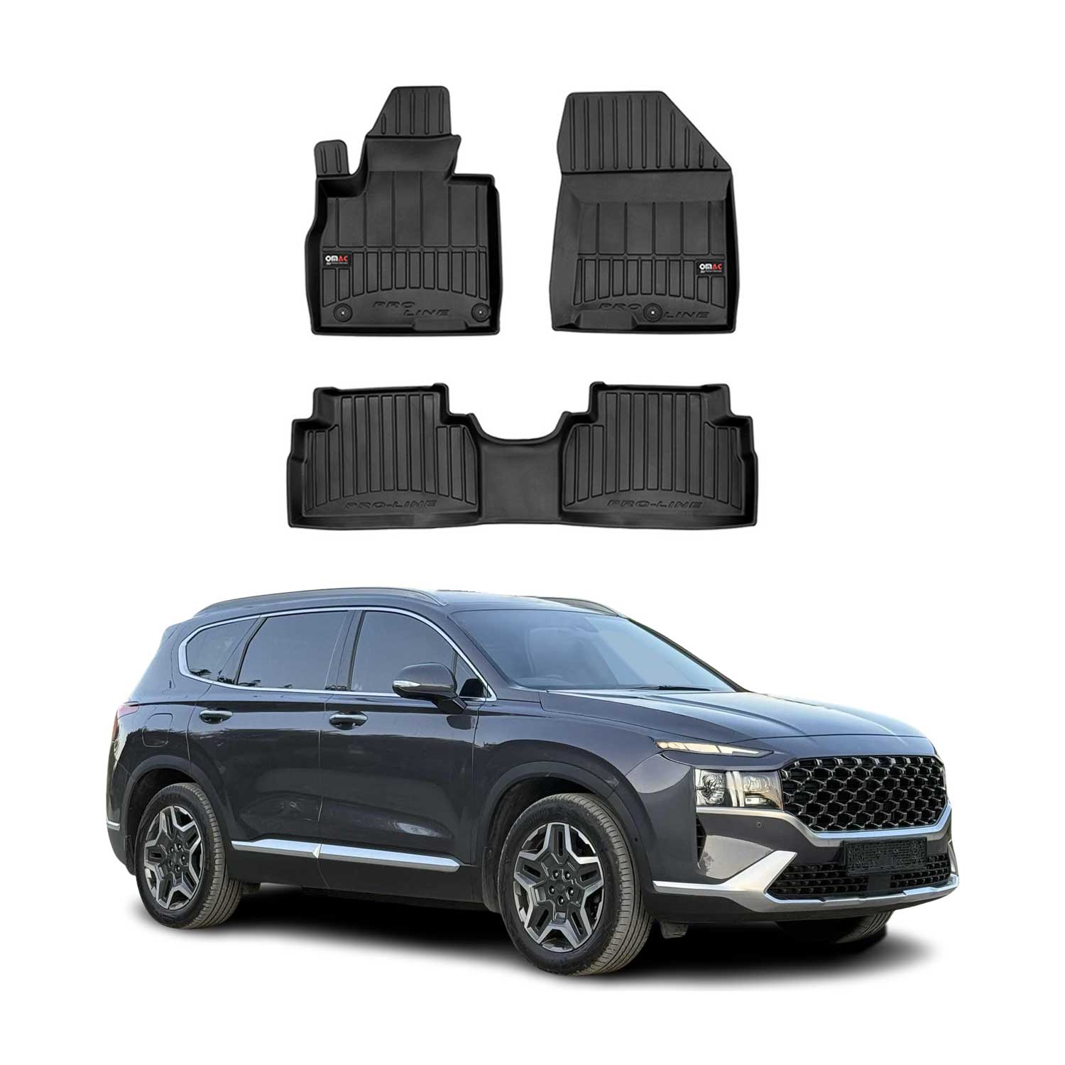 Tapis de Sol pour Hyundai Santa Fe 2018-2022 TPE Noir