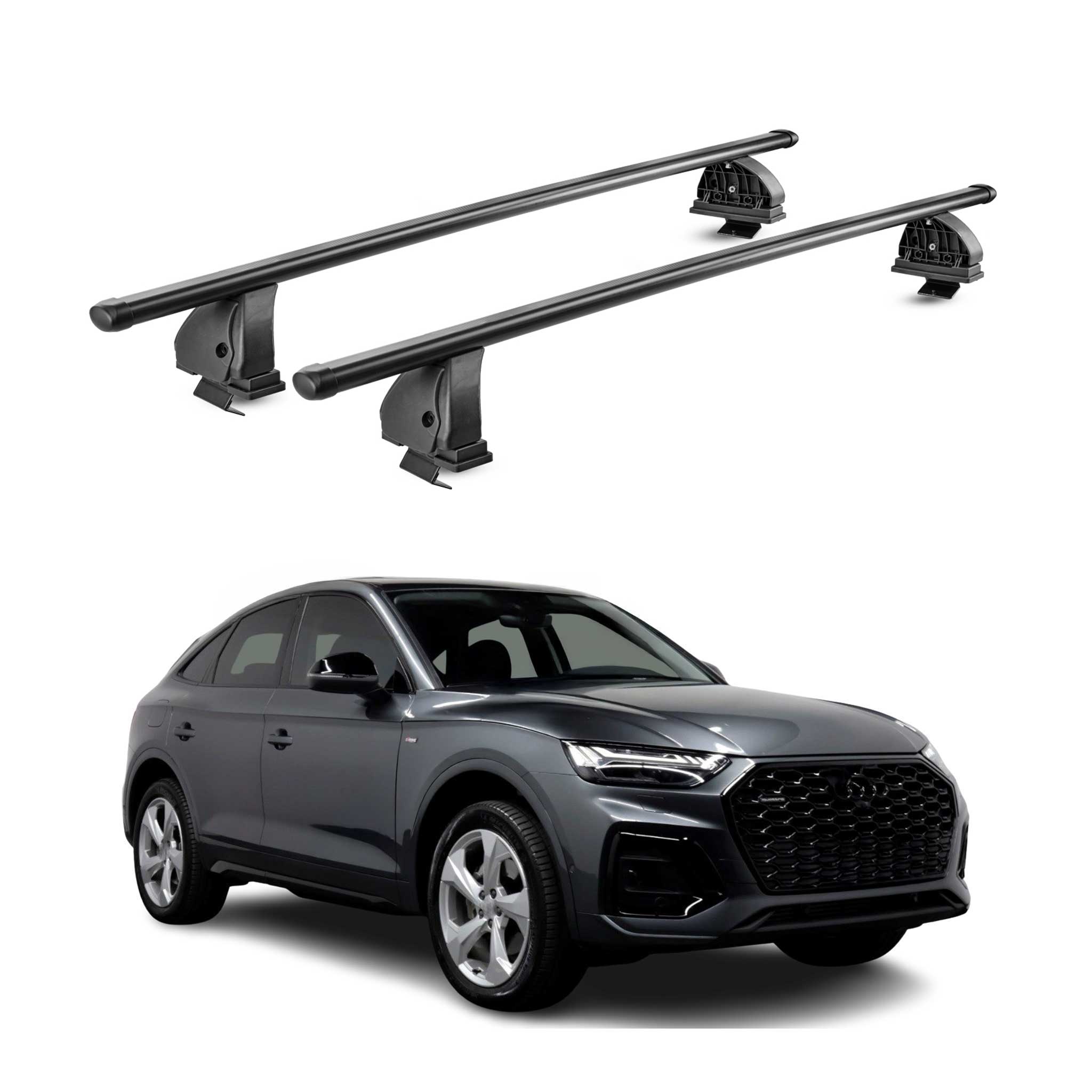 Barres de toit transversales acier pour Audi Q5 FYT Sportback 2021-2026 Noir 2x