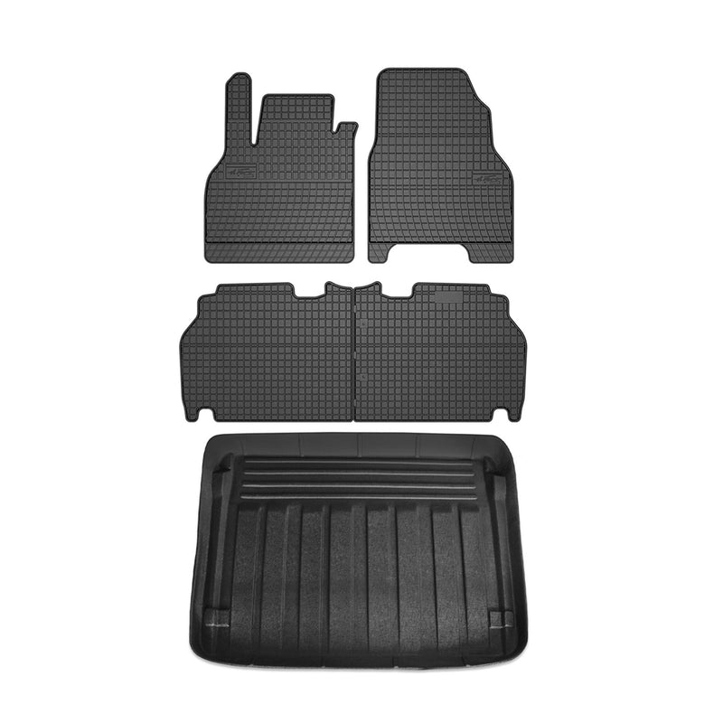 Kit Tapis de sol et coffre pour Renault Kangoo 2008-2010 TPE Noir