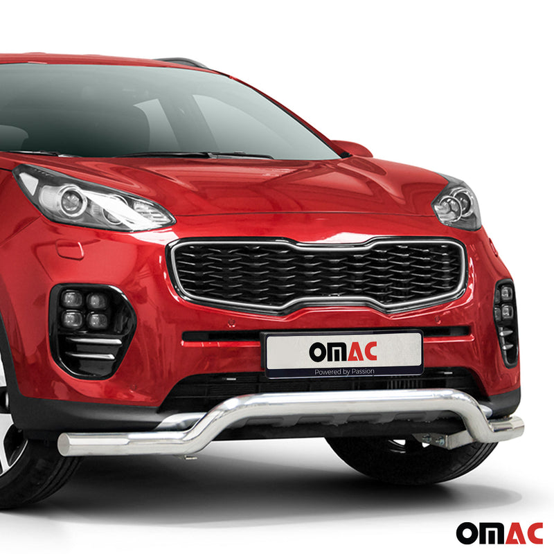 Pare-Buffle Avant Pour Kia Sportage 2015-2018 en Acier Argent