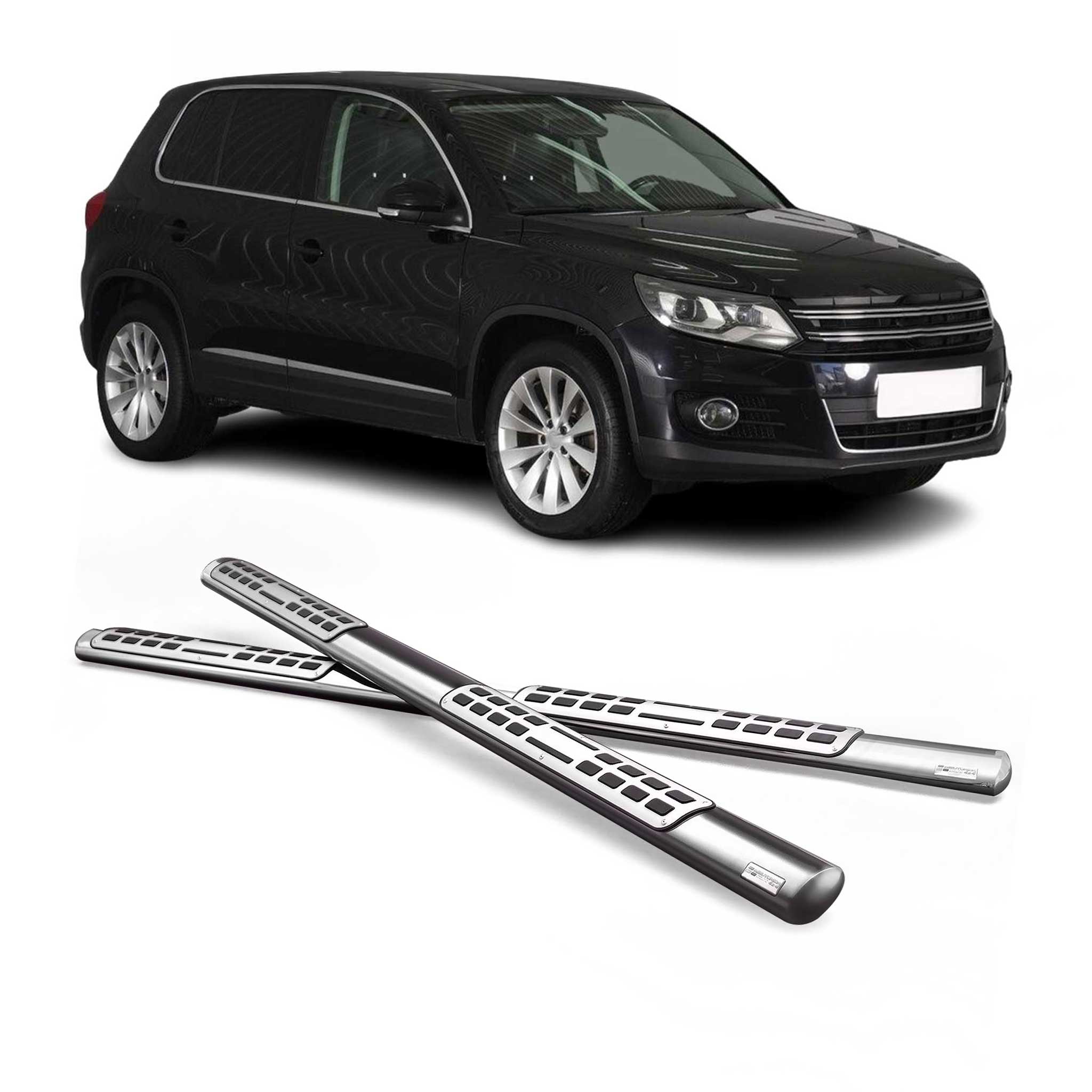 Marchepieds Latéraux pour VW Tiguan 2007-2011 Acier Inoxydable Argent