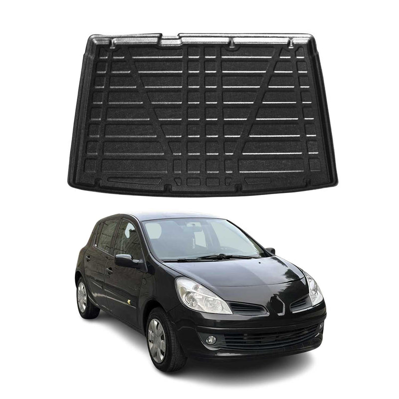 Tapis de Coffre pour Renault Clio 2006-2012 HB en TPE Noir
