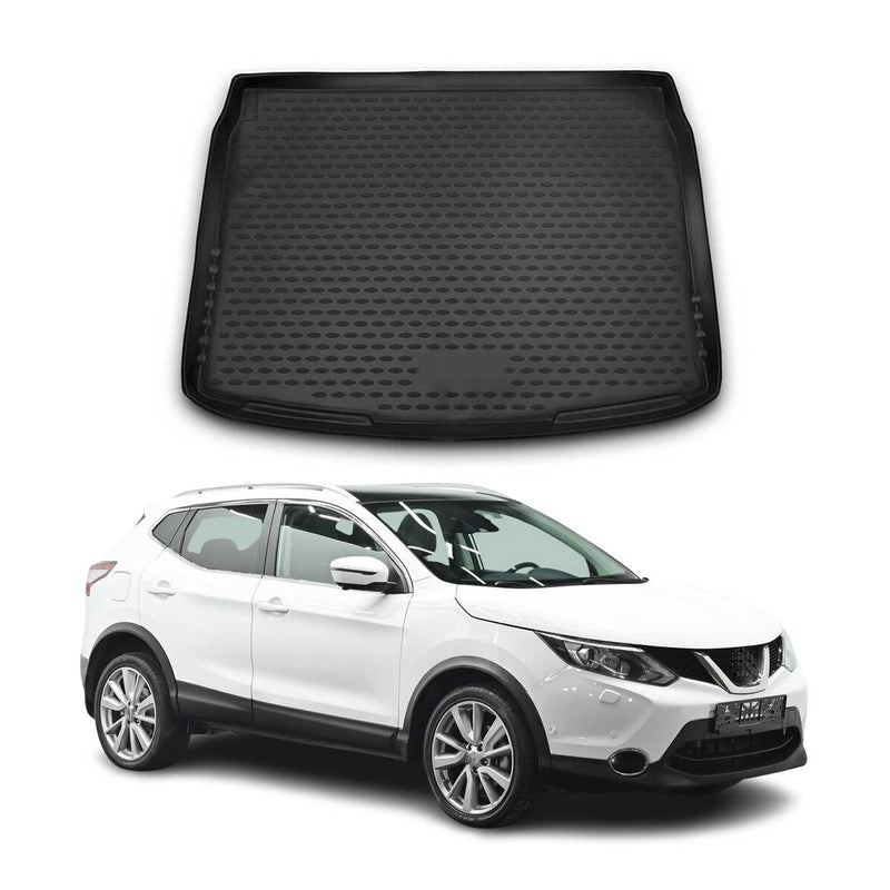 Tapis de Coffre pour Nissan Qashqai 2014-2021 en caoutchouc TPE 3D Noir 1Pcs