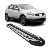 Marchepieds Latéraux pour Nissan Qashqai J10 2006-2014 Aluminium Gris Noir 2x