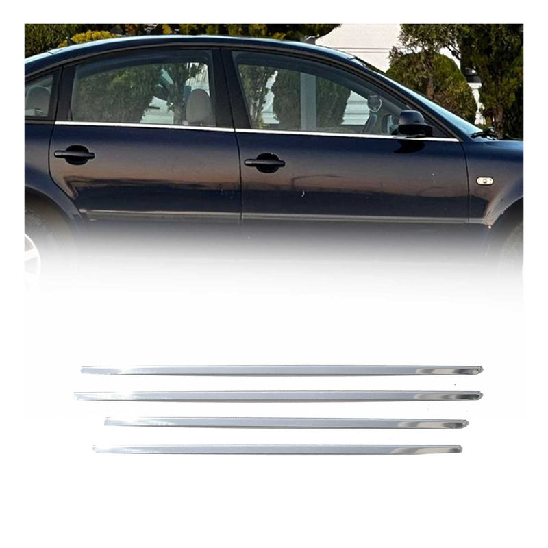 Baguettes pour contour Latérales pour VW Passat 2000-2005 en acier inox chrome