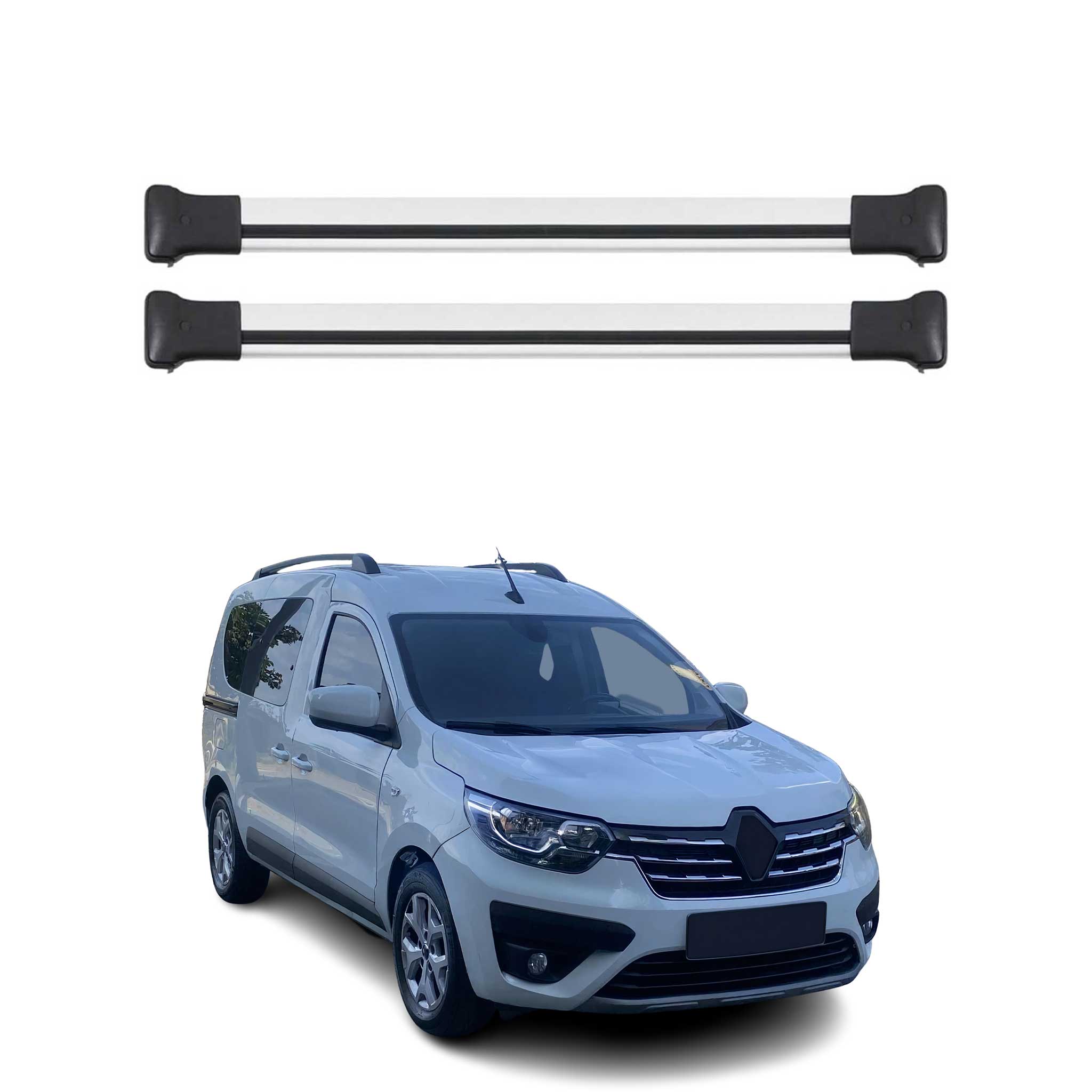 Barres de toit transversales pour Renault Express 2021-2024 Aluminium Gris