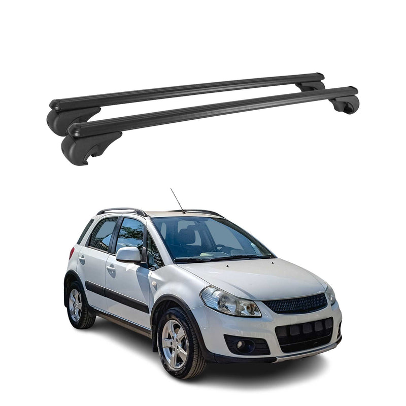 Barres de toit Transversales pour Suzuki SX4 2006-2013 Aluminium Noir