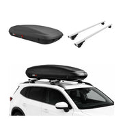 Coffre de Toit 400L + Barres de Toit pour Seat Ateca 2016-2026 Gris
