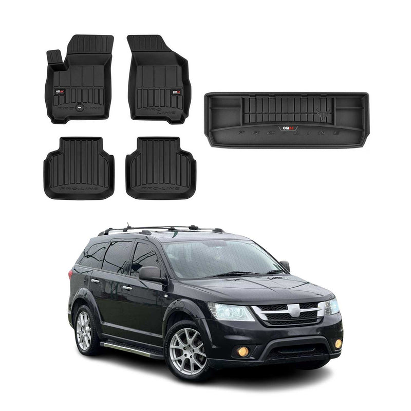 Kit Tapis de Sol et Coffre pour Fiat Freemont 2011-2015 TPE Noir