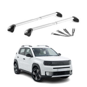 Barres de toit pour Fiat Grande Panda 2025-2026 Aluminium Gris Argenté 2Pcs ABE