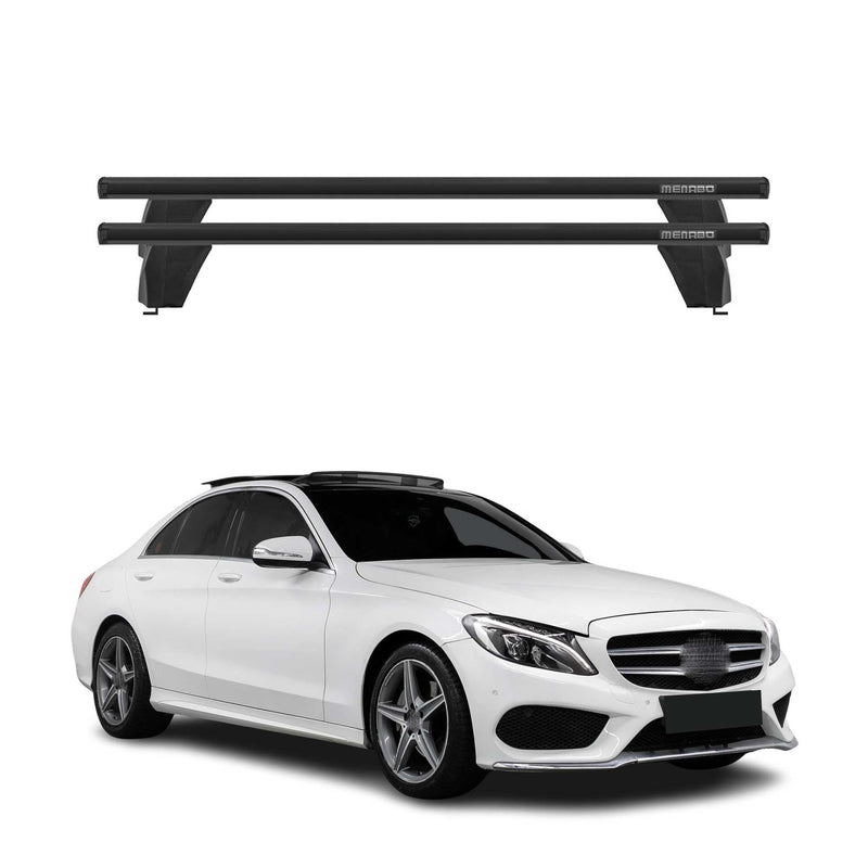 Menabo Barres de toit Transversales pour Mercedes Classe C W205 2014-2018 Noir