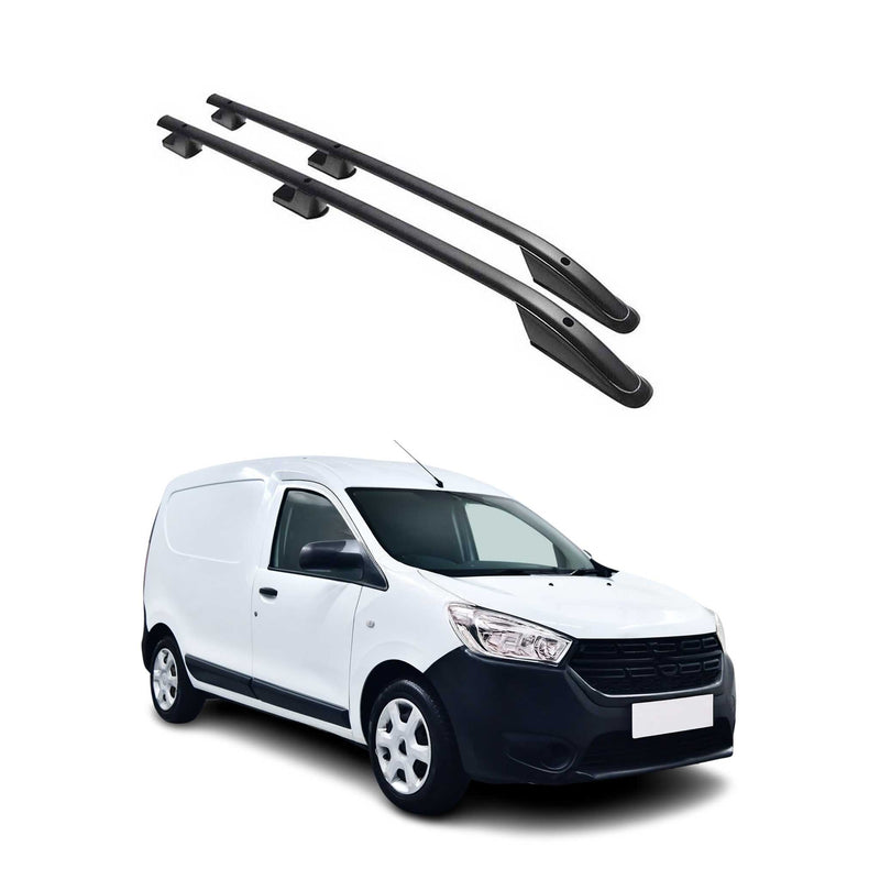 Barres de toit longitudinales pour Dacia Dokker 2012-2021 Aluminium Noir